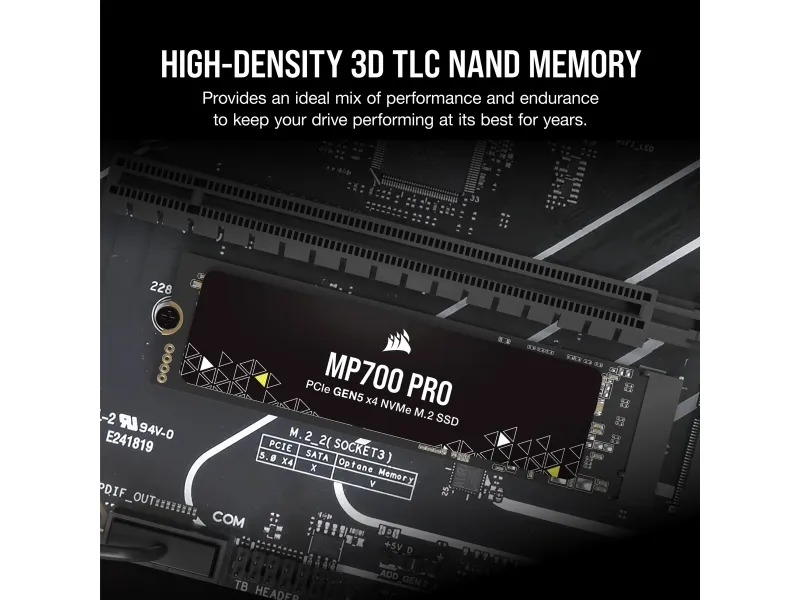 CORSAIR MP700 PRO - SSD - 4 TB - intern - M.2 2280 - PCI Express 5.0 x4 (NVMe)