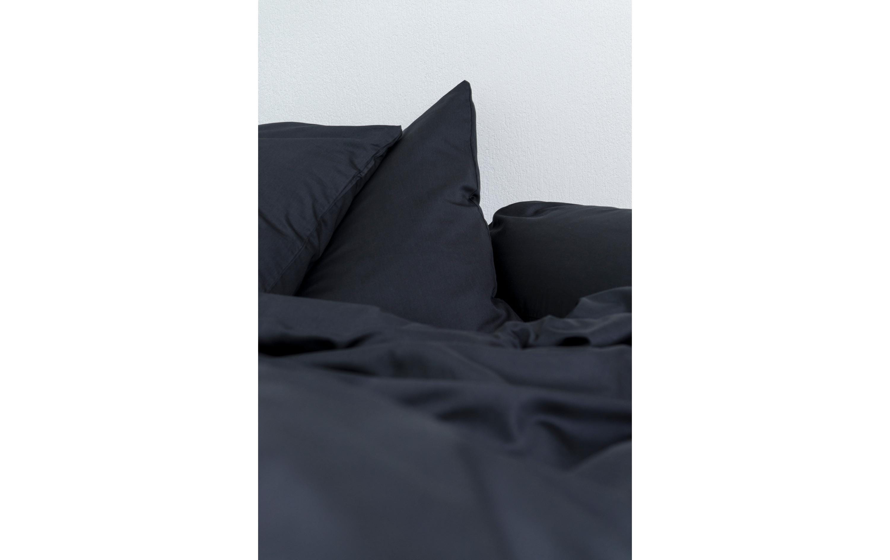 Duvetbezug Oni 200 x 210 cm, AnthrazitBaumwollbettwäsche in Satin-Optik