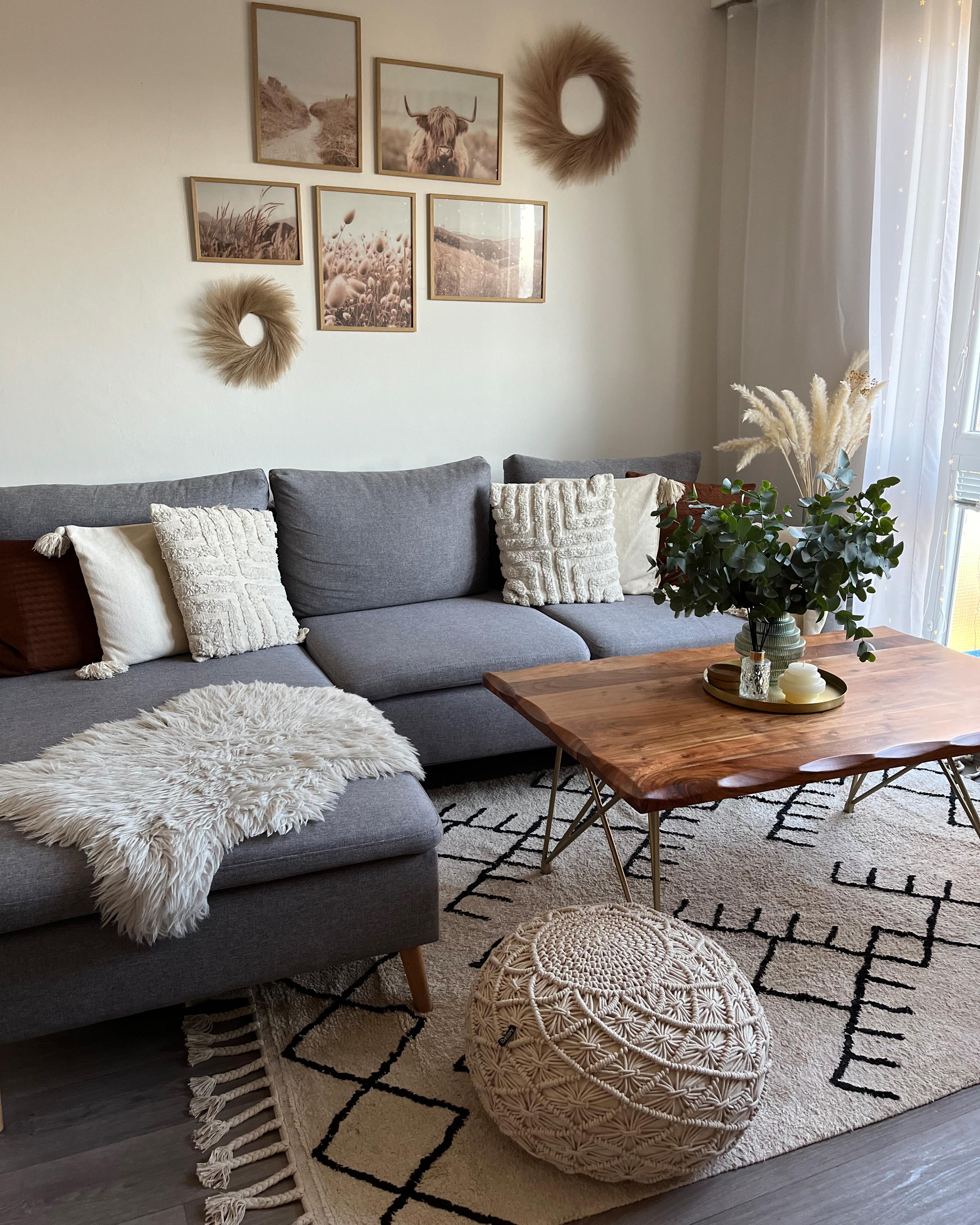 Poef Macramé BERKANE Katoen Beige