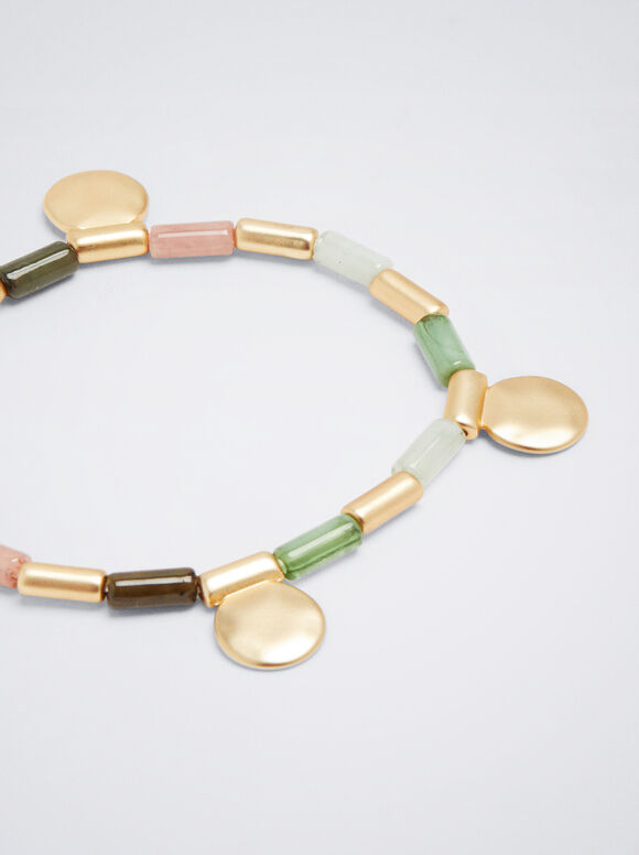 Pulseira elástica com medalhas - Multicolorida