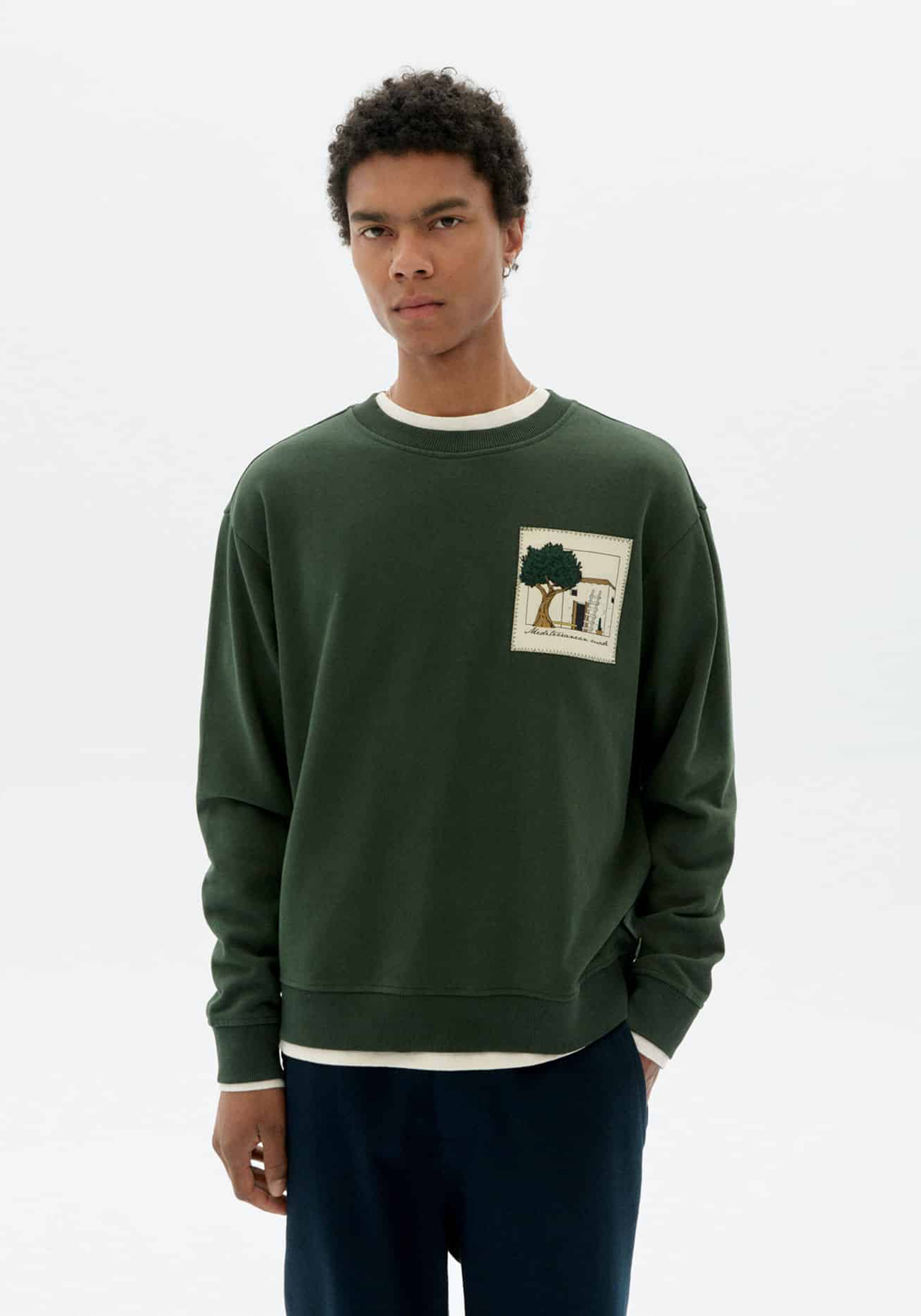 Thinking Mu Sweatshirt Leon House Bottle Green
