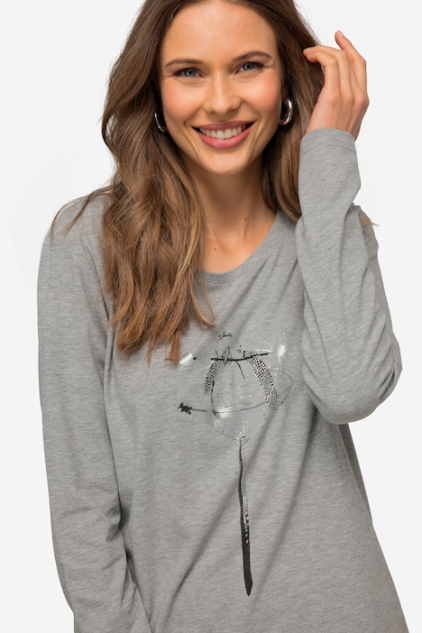 T-Shirt, Vogel, Rundhals, Langarm