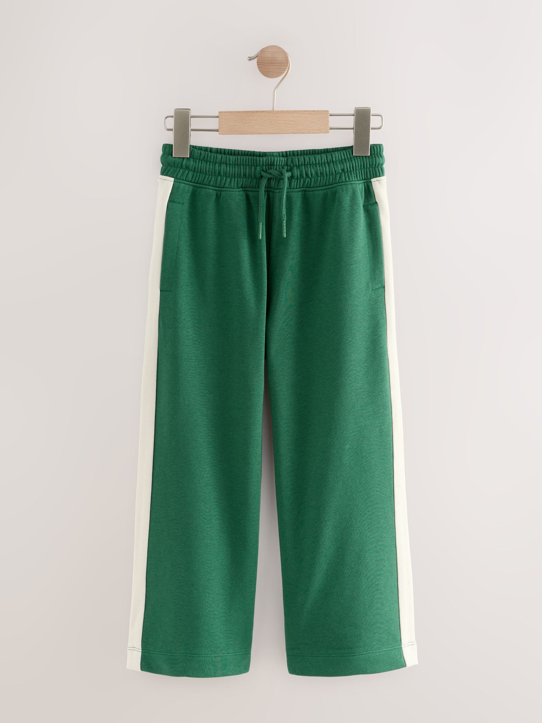 Groen - Joggingbroek met vlakken en wijde pijpen (3-16jr)