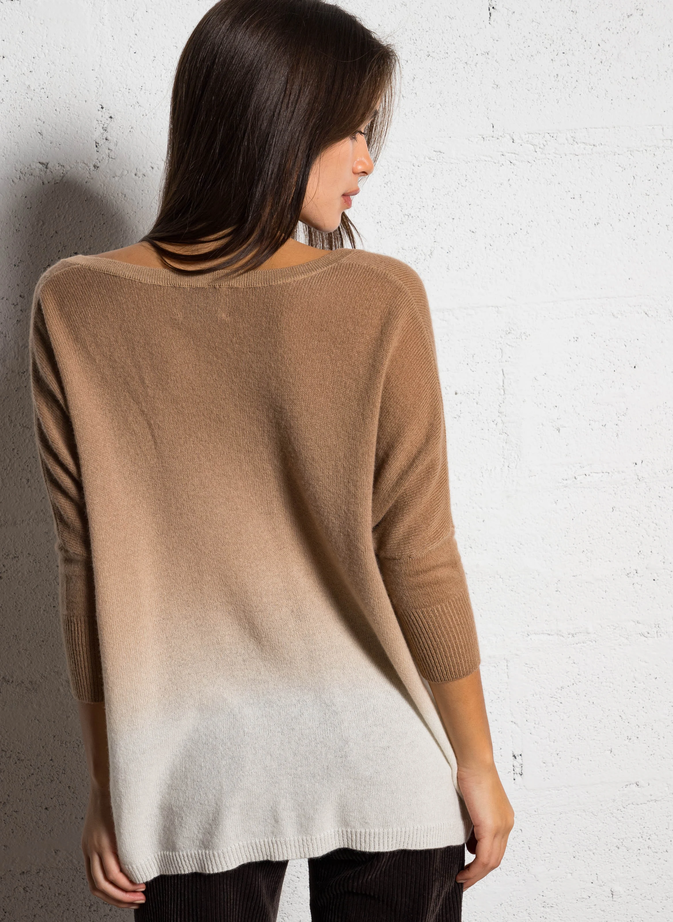 MINIE DYE - Pull oversize en cachemire| Marron