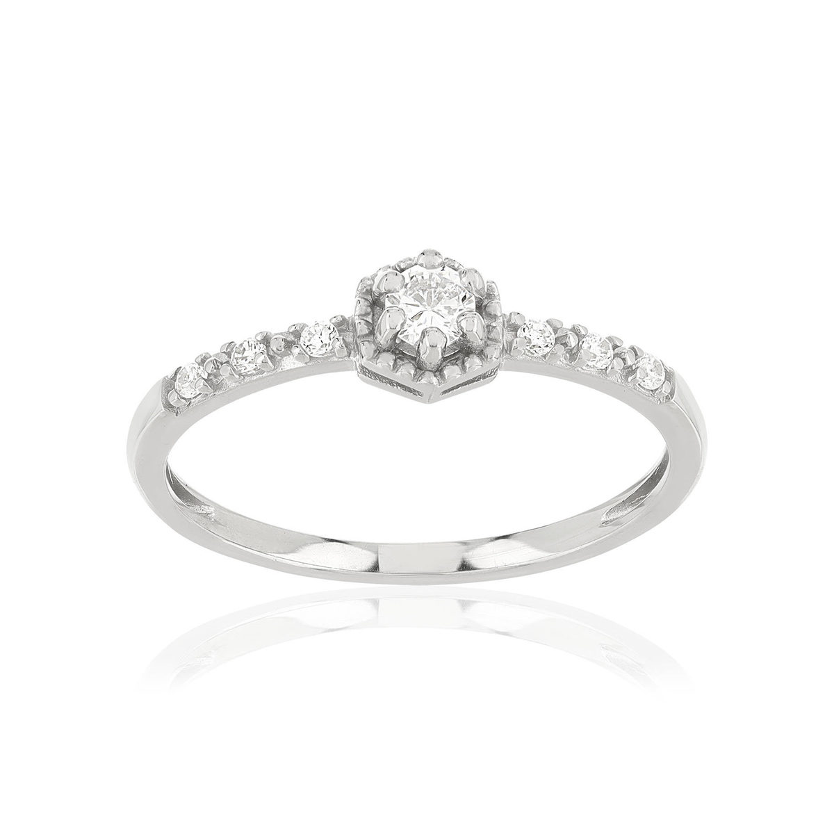 Bague argent zirconias