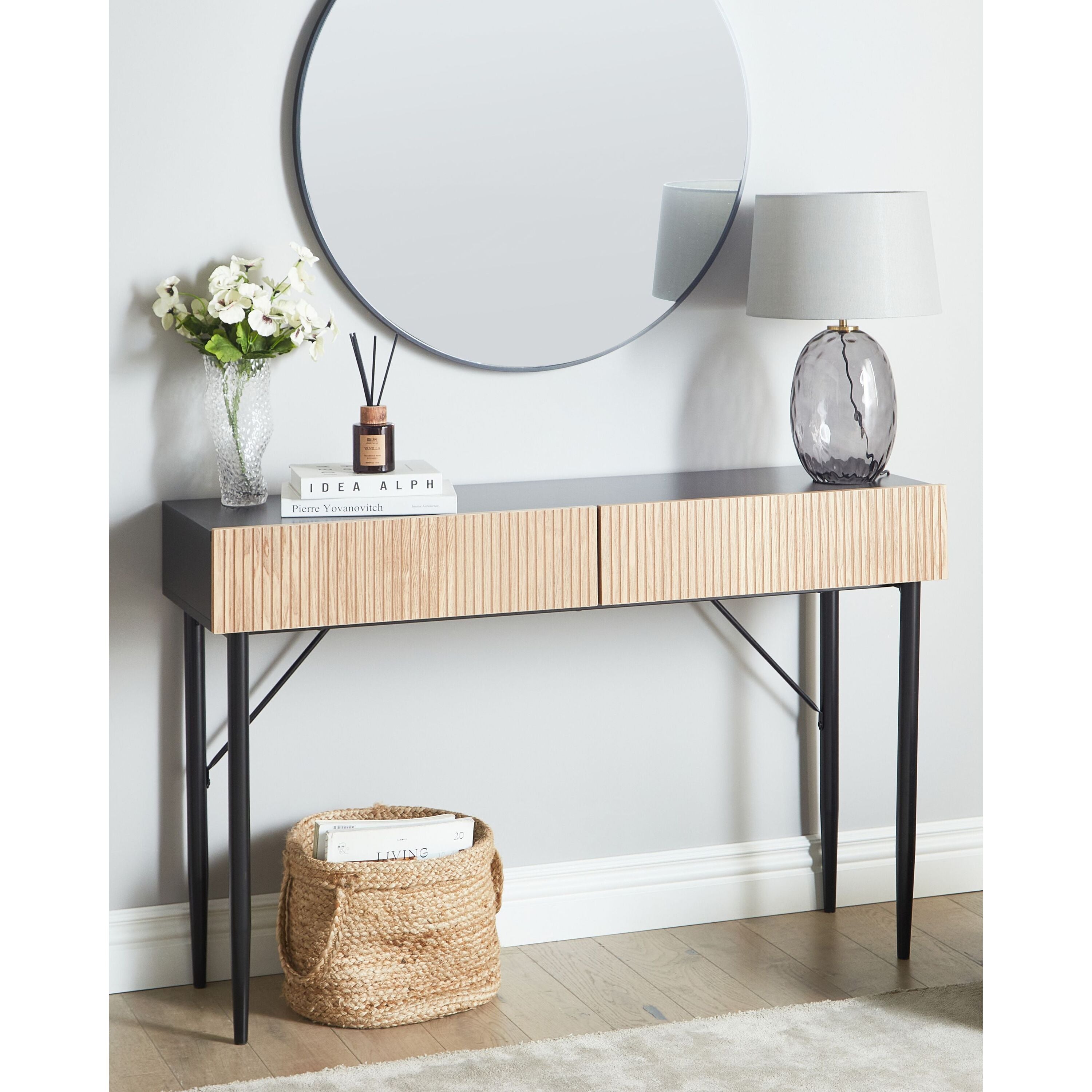 Beliani - BLYTHE - Consoletafel - Zwart|Bruin - MDF