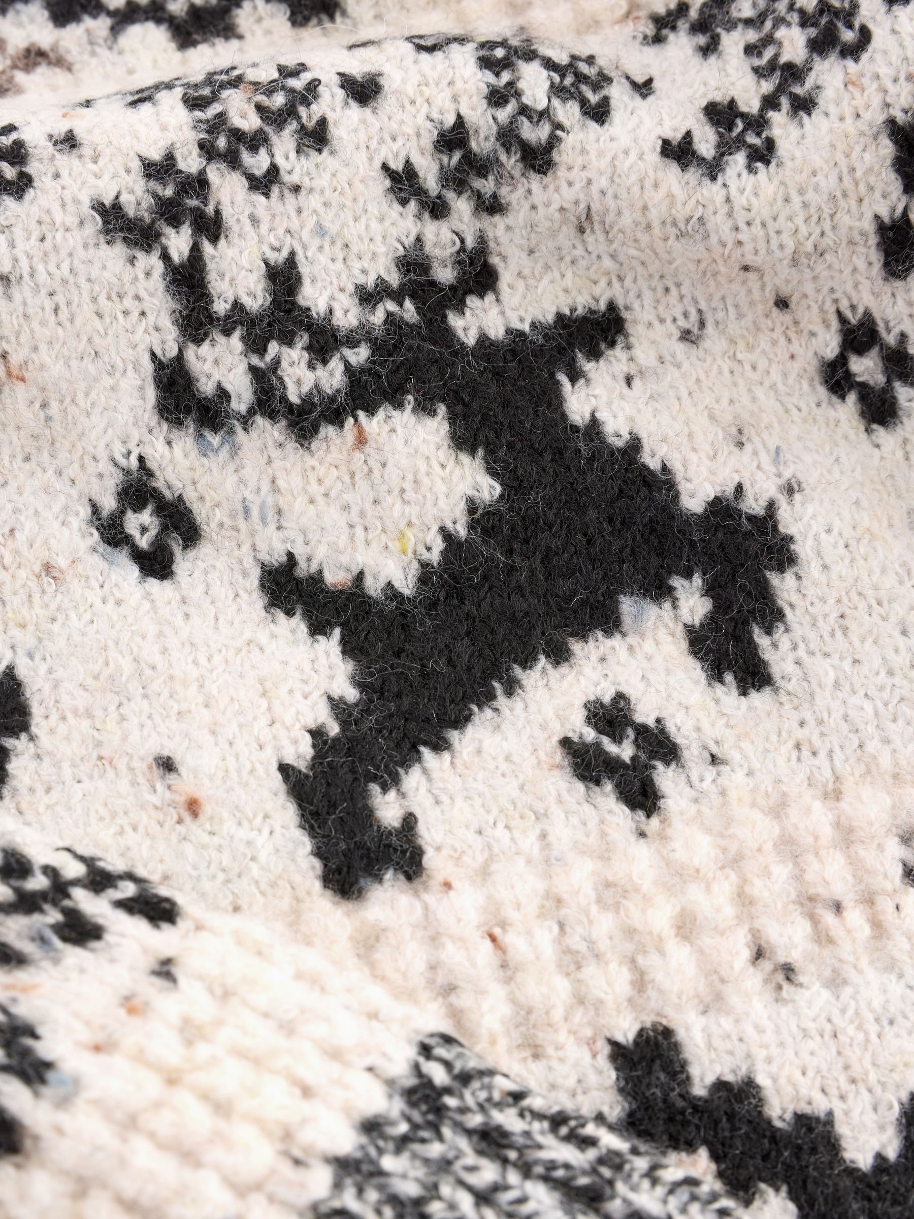 Zwart/wit - Matching Family kersttrui voor jongens met Fairisle-patroon en hertenmotief (3mnd -16jr)
