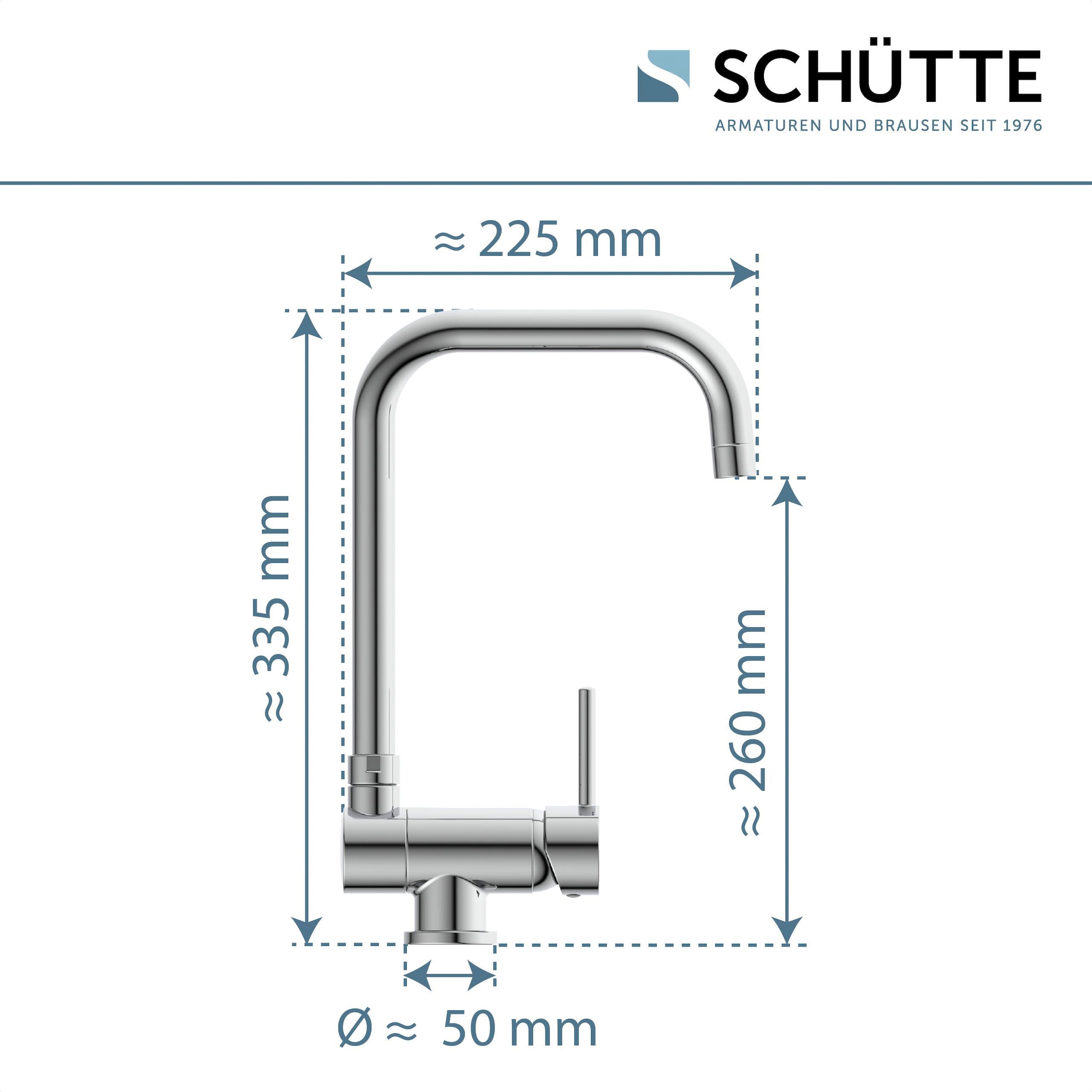 Schütte Spültischarmatur »WINDOW« Wasserhahn Unterfenstermontage, 360° schwenkbar, energiesparend