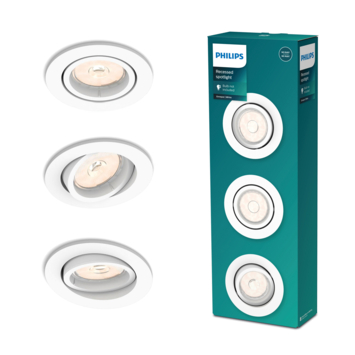 Philips Enneper inbouwspot 3xGU10 wit