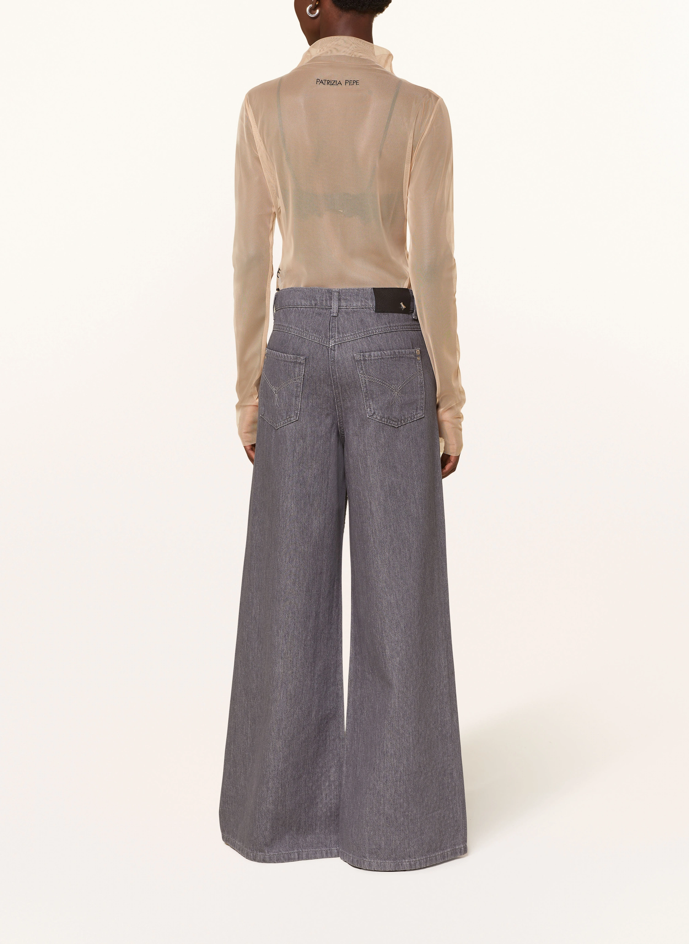 PATRIZIA PEPE Flared Jeans mit Schmucksteinen
