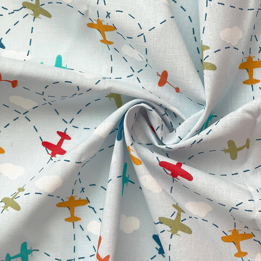 Tissu Coton Au Mètre Ex2465 Looping Ciel