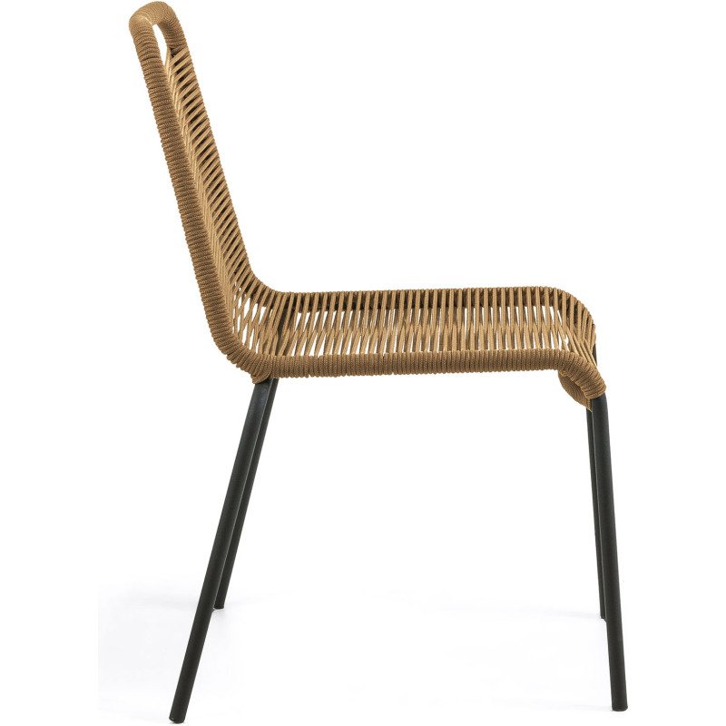 Chaise Lambton - corde - pieds acier