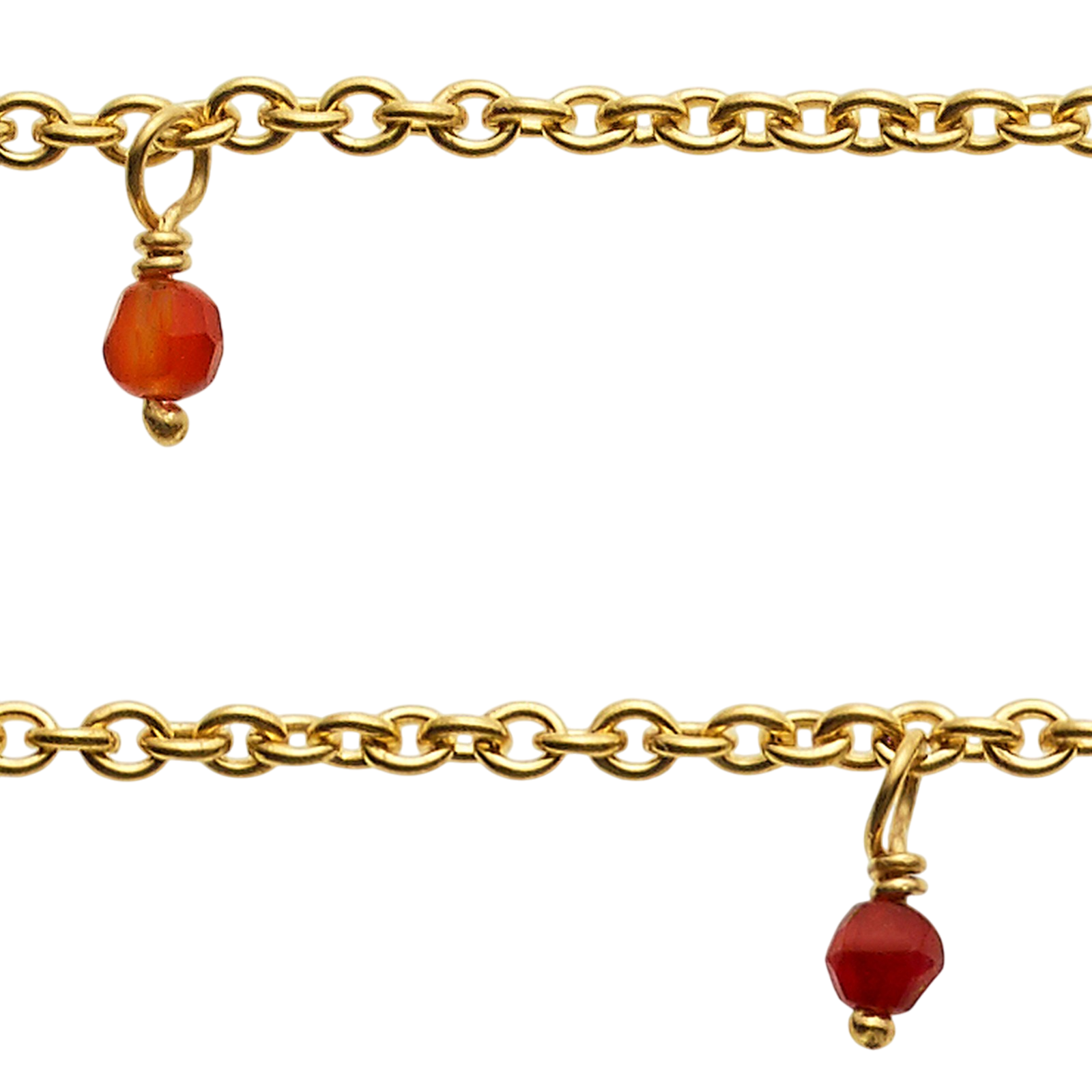 Collier mit 8 Carneol Steinen und Seestern Anhänger, vergoldet