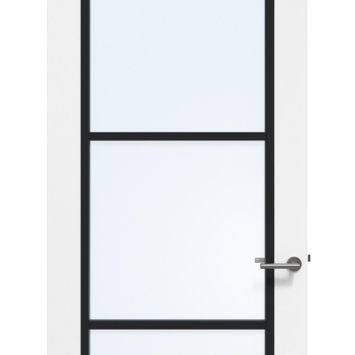 Arne & Bodil binnendeur ABB104 blank glas - wit afgelakt - glaslat diep zwart