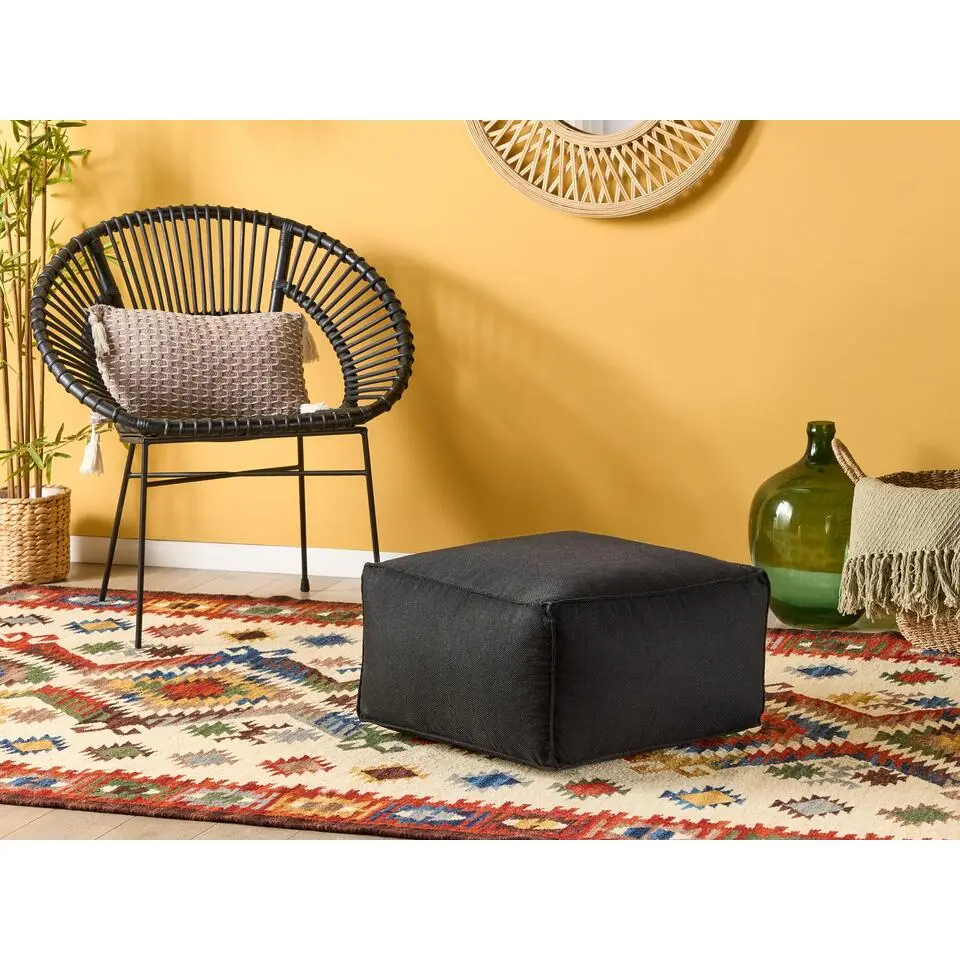 MUKKI - Poef - Zwart - 50 x 50 cm - Polyester