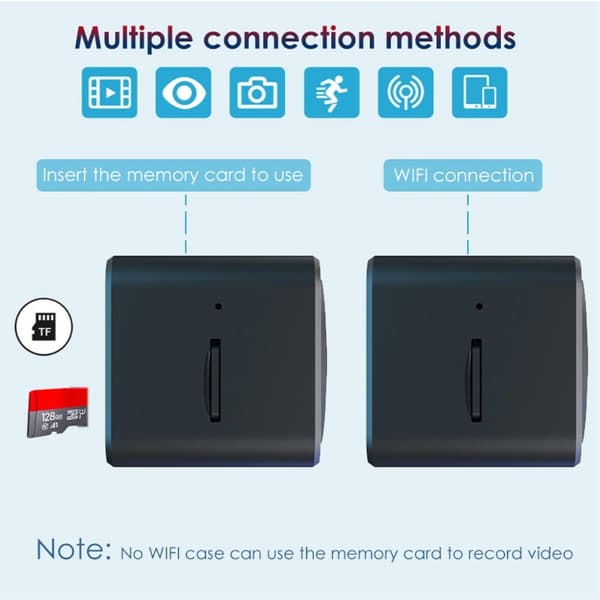 AS02 Mini Spy Kamera Trådløs Wifi IP Hjemmesikkerhetskamera HD 1080P
