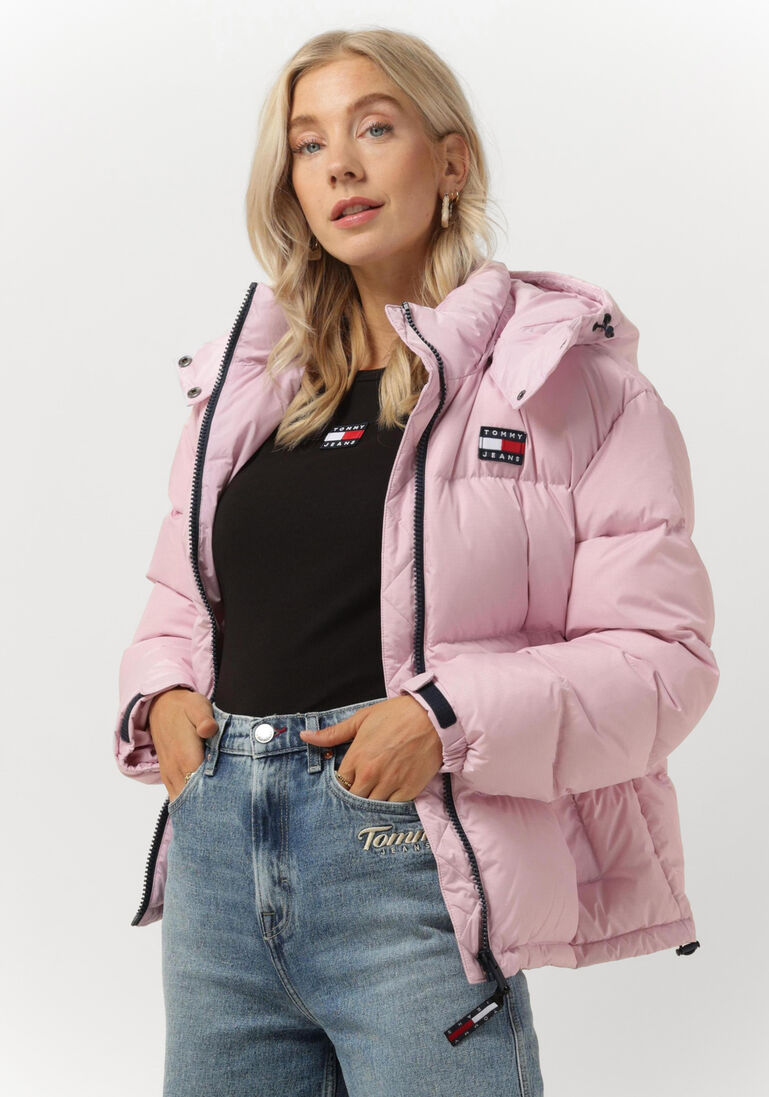TOMMY JEANS roze tommy jeans gewatteerde jas outerwear short puff