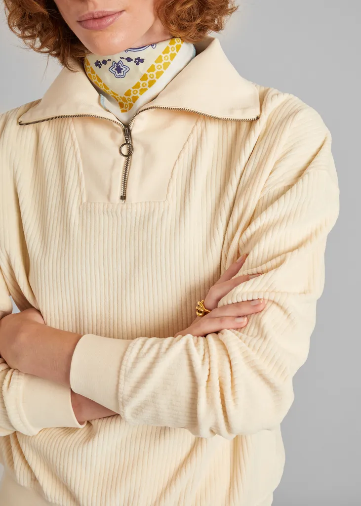 Sweatshirt col camionneur velours côtelé L'Exception Paris