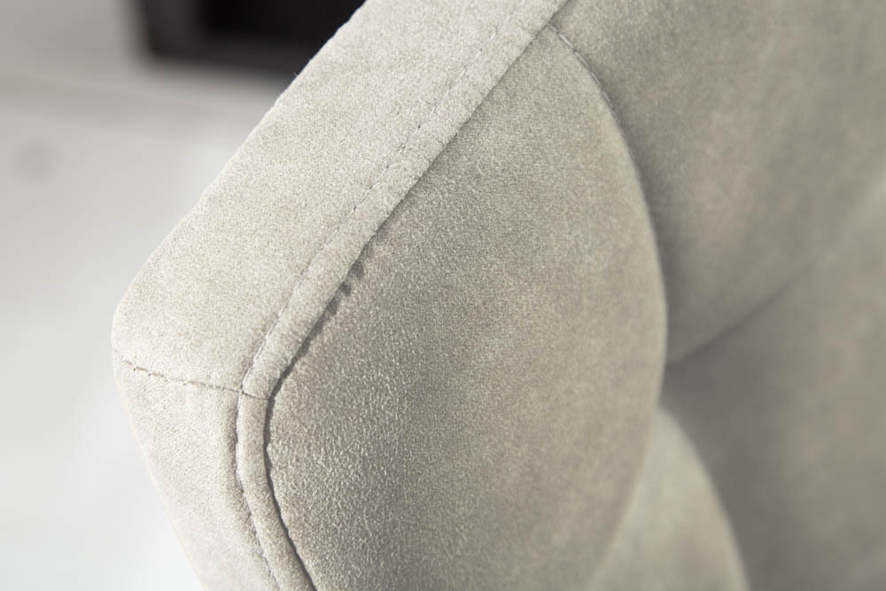 Retro Design Stuhl MODENA stone grau mit Ziersteppung
