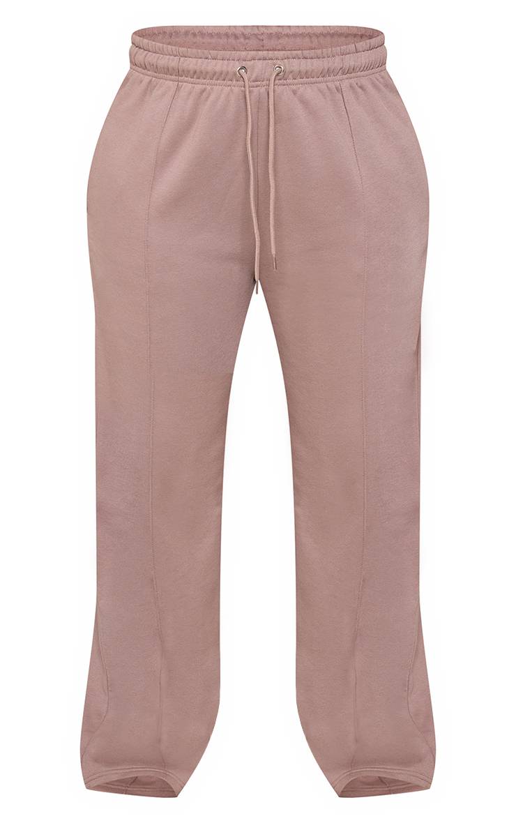 Charbon Jogging Grande Taille Taille Mi-haute Jambe Droite Avec Détails De Coutures