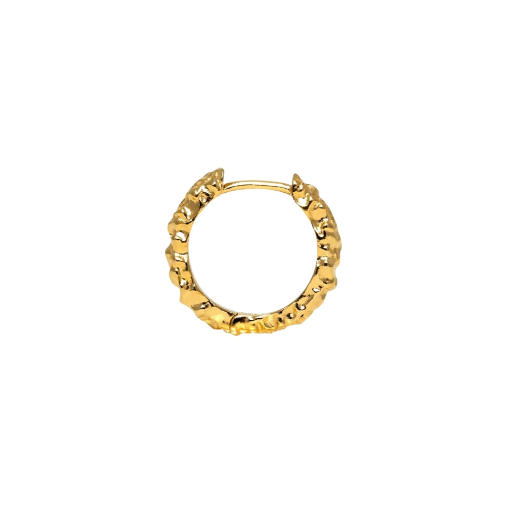 IX STUDIOS  Mini Crunchy Edge hoop - forgyldt