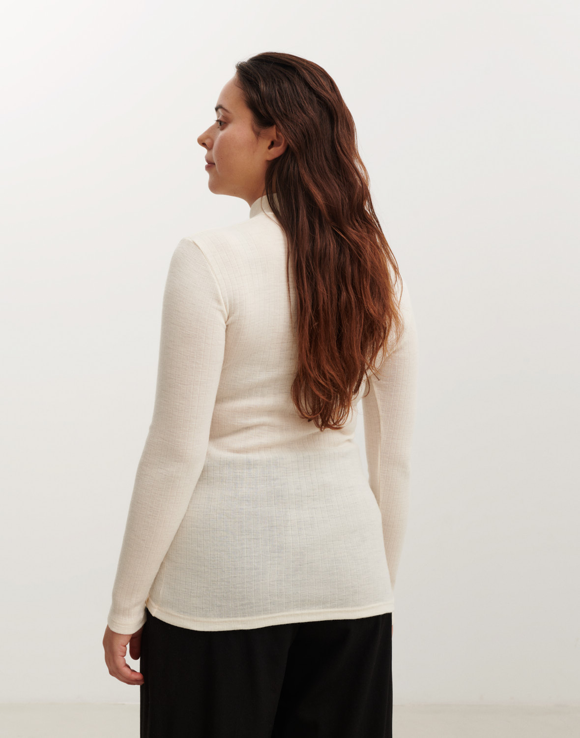 Shirt met hoge hals van merinowol voor dames