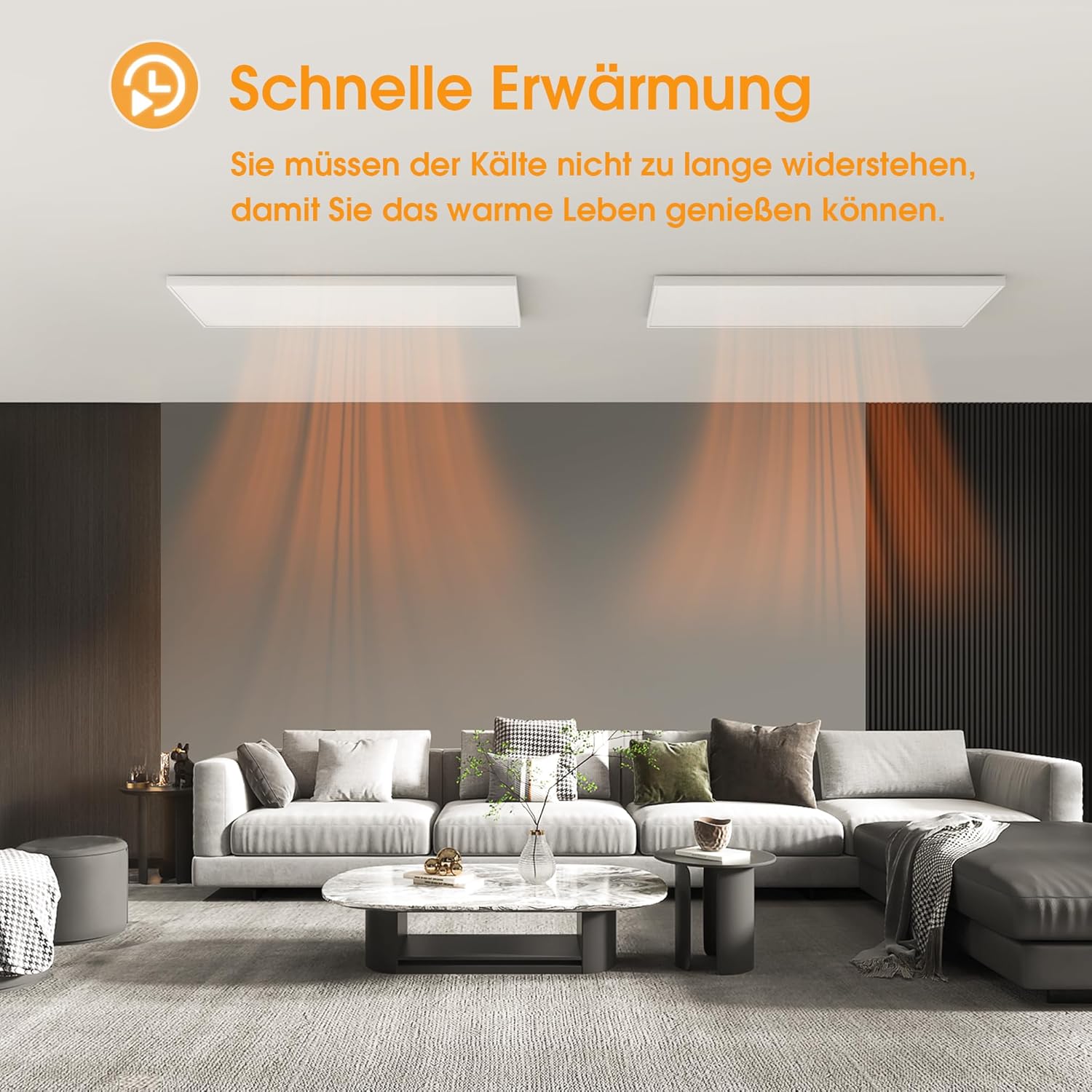 Infrarotheizung Deckenmontage mit Thermostat, Deckenheizung Infrarot Deckenheizstrahler, APP Fernbedienung Steuerung, Elektroheizung Heizkörper Heizpaneel, Infrarotheizstrahler 400 Watt - 59,5x59,5cm