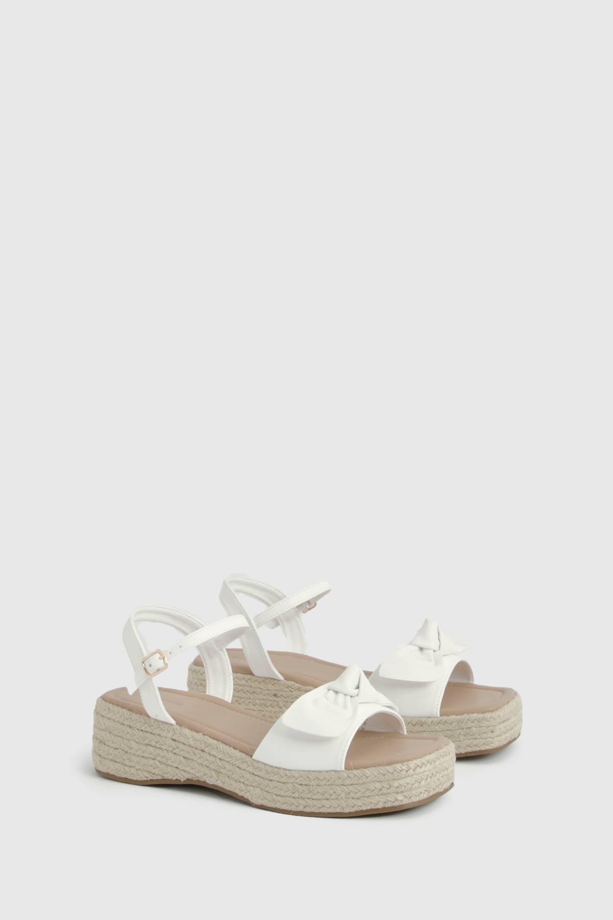 boohoo Espadrilles Compensées À Brides Avec Détail Nœud - Coupe Large