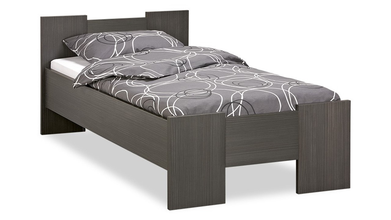 Bed Woody donkergrijs
