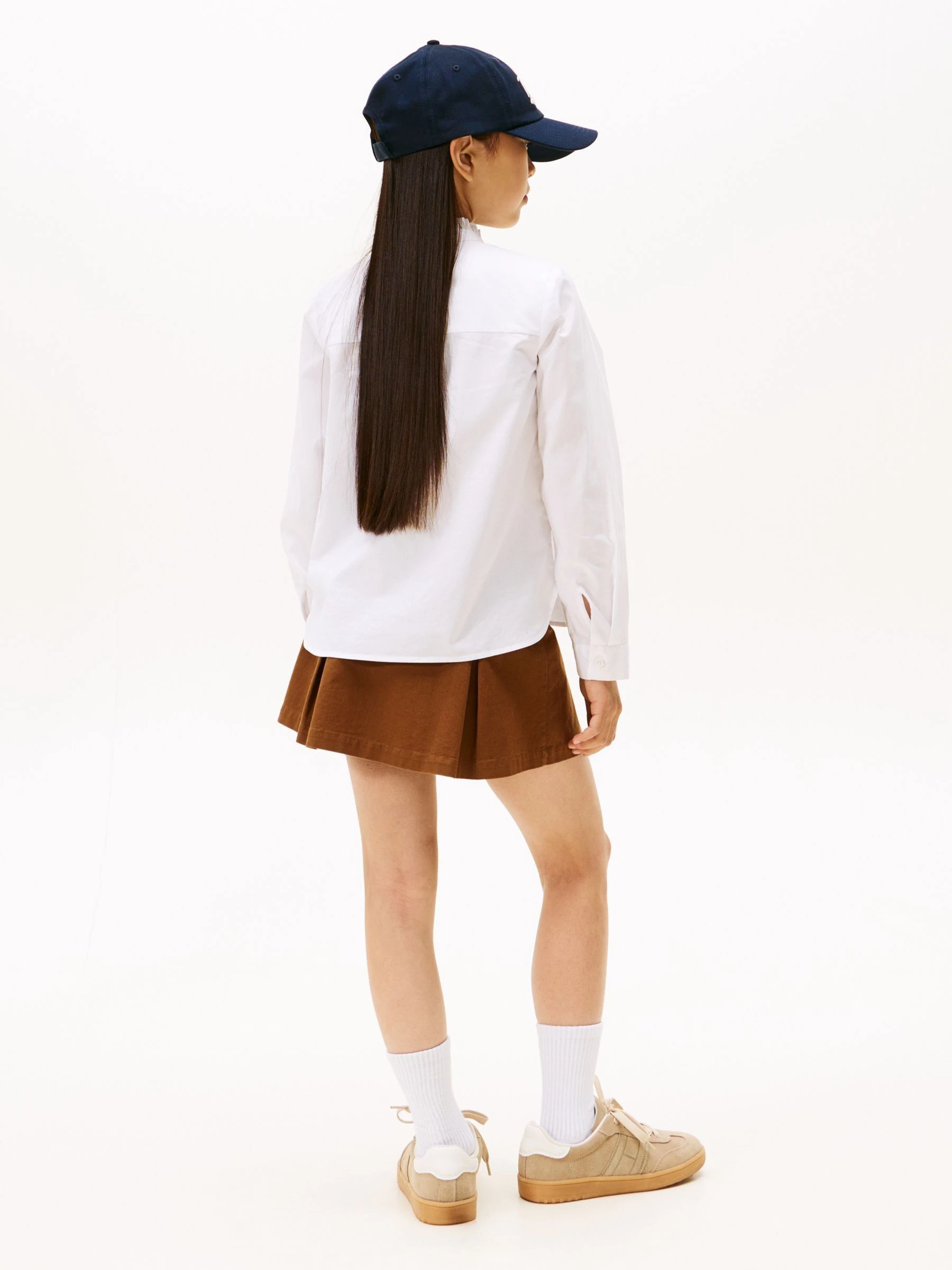 Tommy Hilfiger Ruffle Collar Poplin Relaxed Fit Blouse