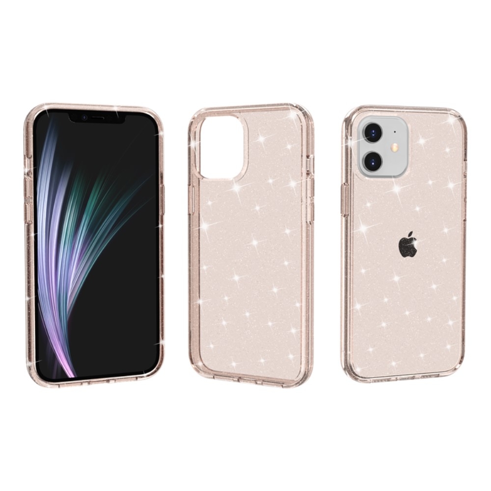 iPhone 12 / iPhone 12 Pro Hybrid Hardcase Schutzhülle im Glitzer Design - Gold / Transparent
