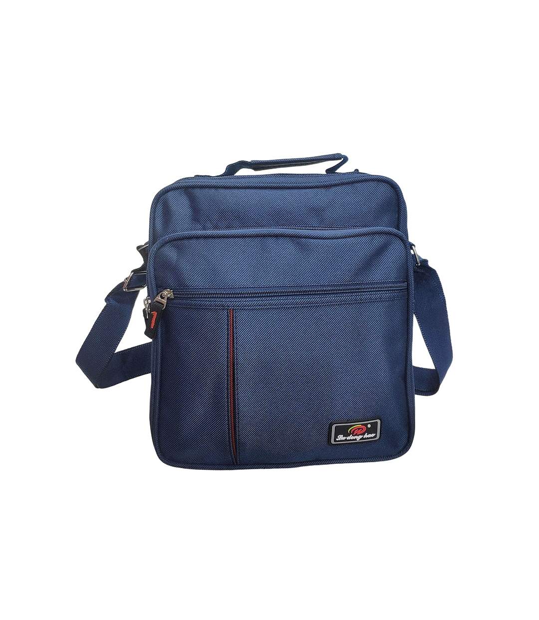 Sacoche pour homme - Multi-poches - Pochette textile - Bleu