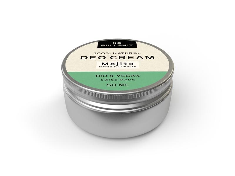 NO BULLSH!T Deo Crème Mojito Minze und Limette 50 ml Natürliches und erfrischendes Deo ohne Aluminiumsalze und künstliche Duft- und Farbstoffe