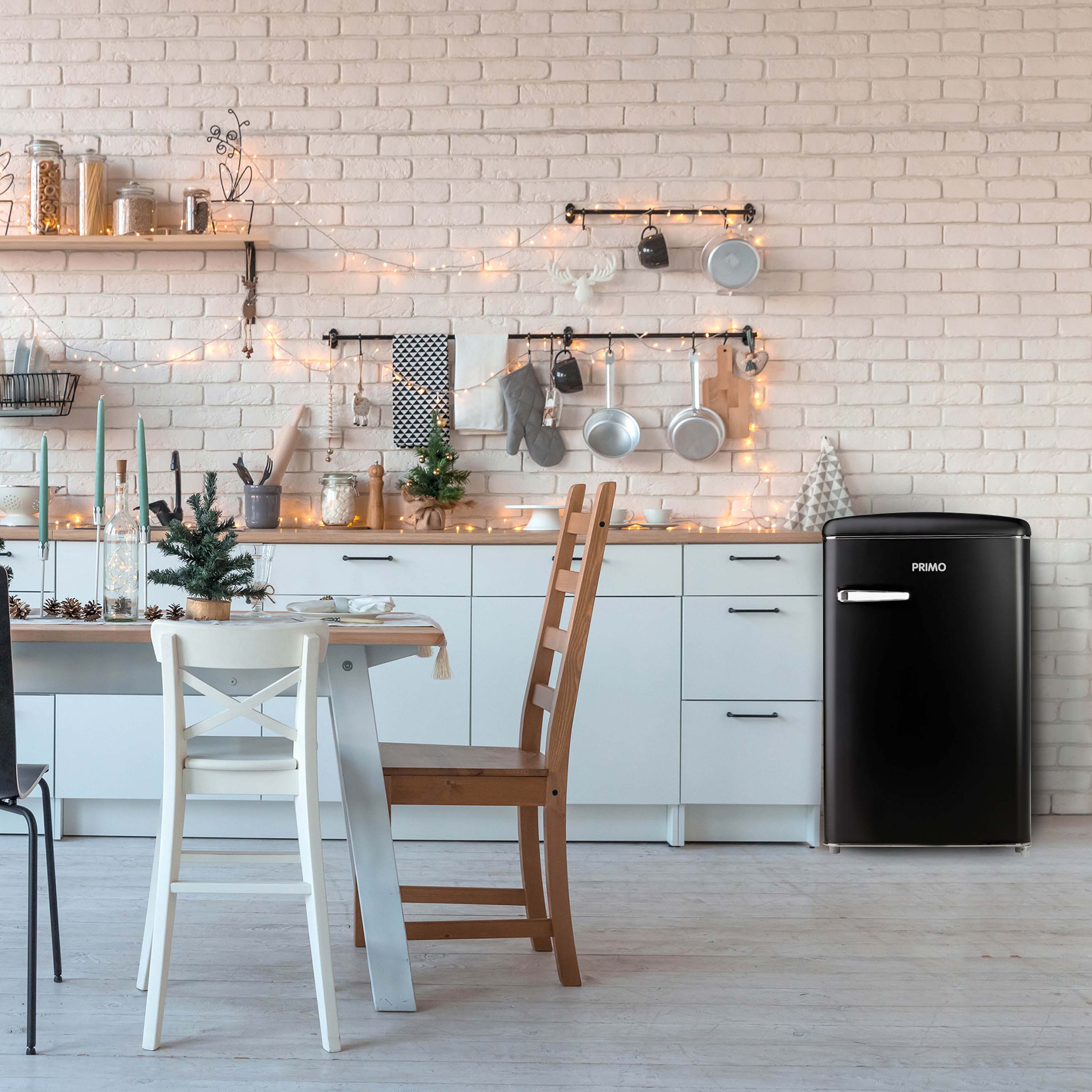 Primo PR163RKMZ 108 liter retrokoelkast - Matt Black