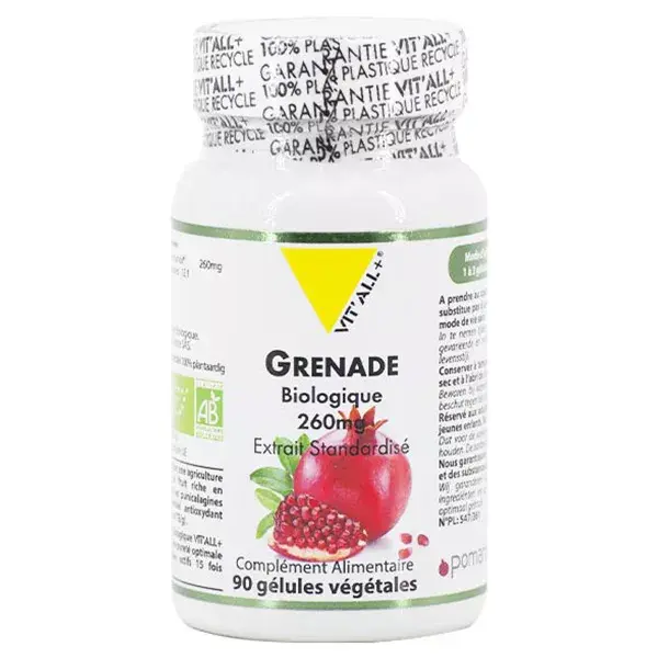 Vit'all+ Romã 260mg Orgânica 90 Cápsulas Vegetais