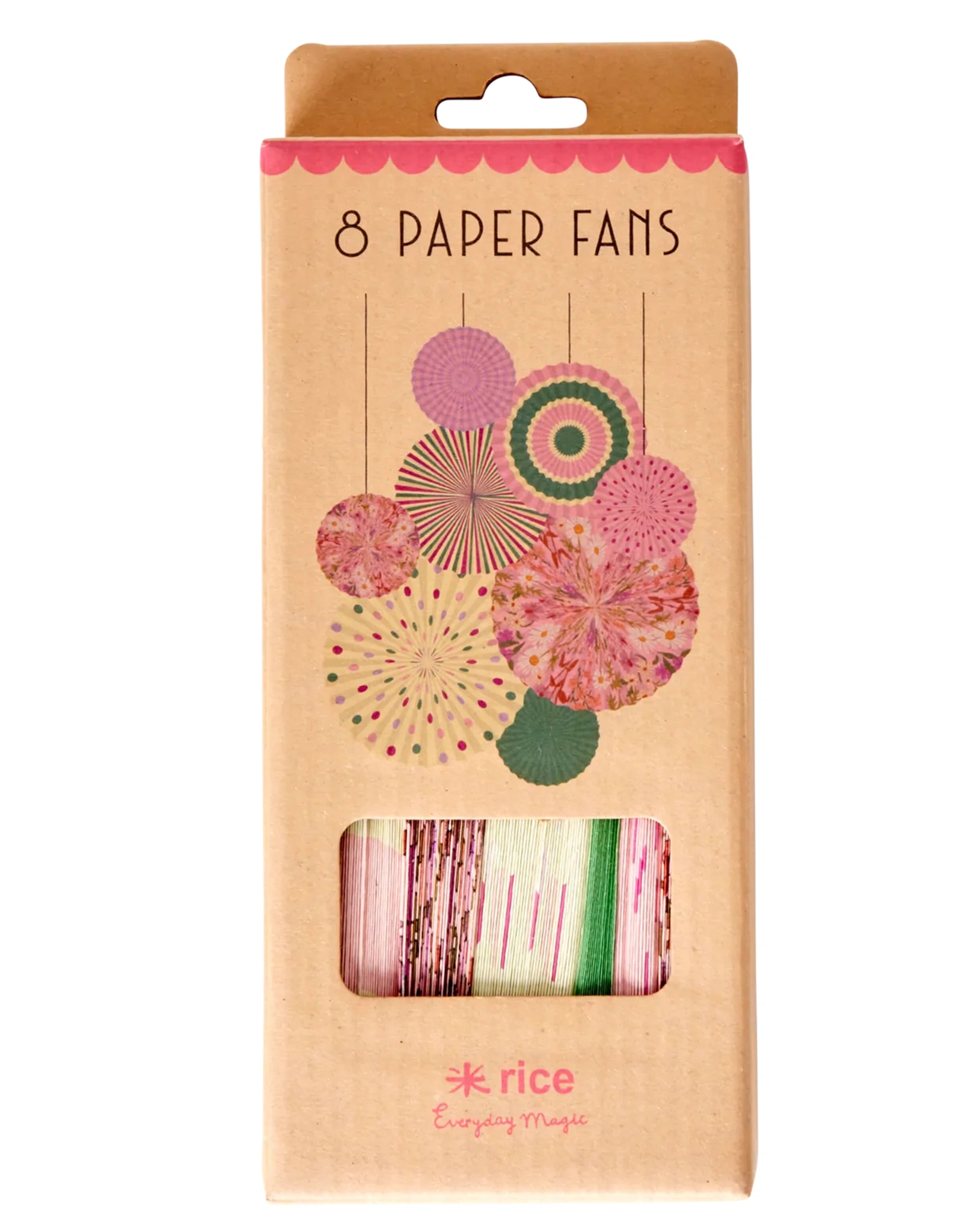 Papierfächer PARTY TIME 8er Set in bunt