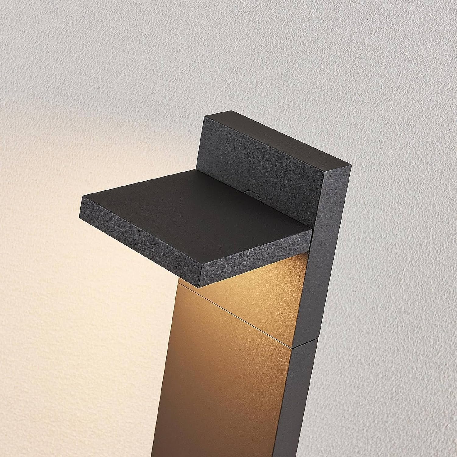 Lucande LED Außenleuchte Silvan (Modern) in Schwarz aus Aluminium (1 flammig,) - Wegeleuchte Pollerleuchte Wegelampe Sockelleuchte