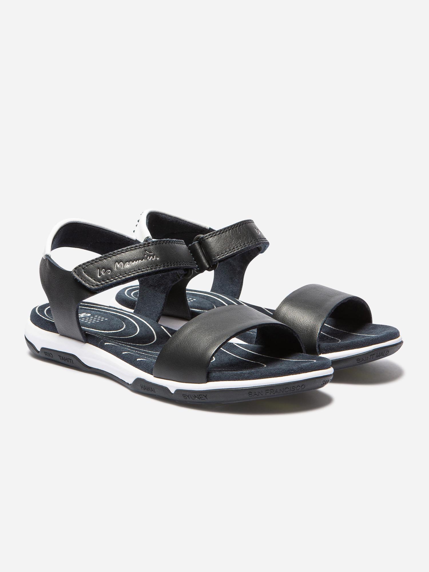 Sandales Femme Légères Cuir Marine