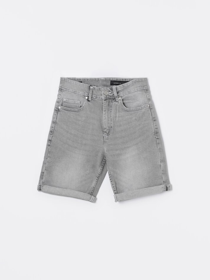 Bermuda jeans slim - Cinza