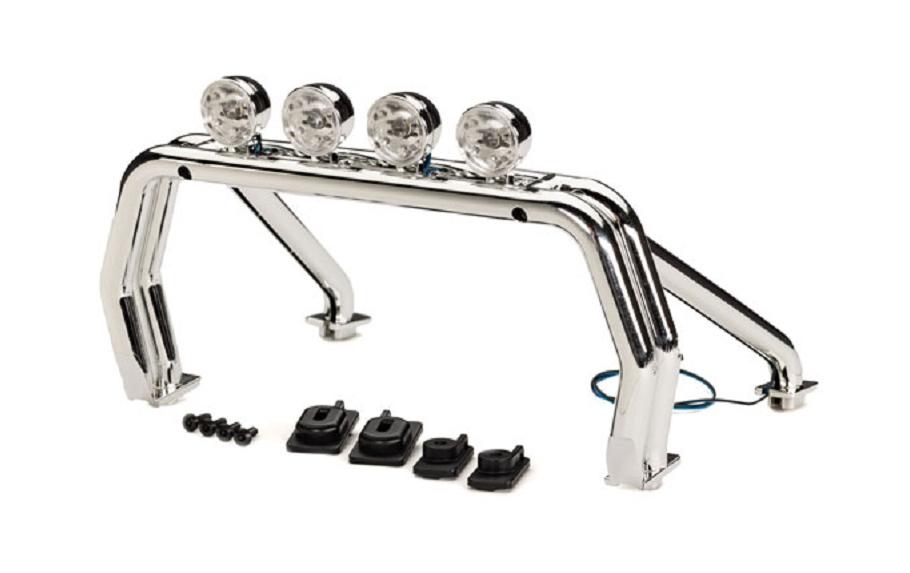 Überrollbügel mit LED Scheinwerfer TRX-4 K10 / F-150Chrom Roll Bar mit Beleuchtung zu TRX-4 Chevy K10 oder Ford F-150 High Trail