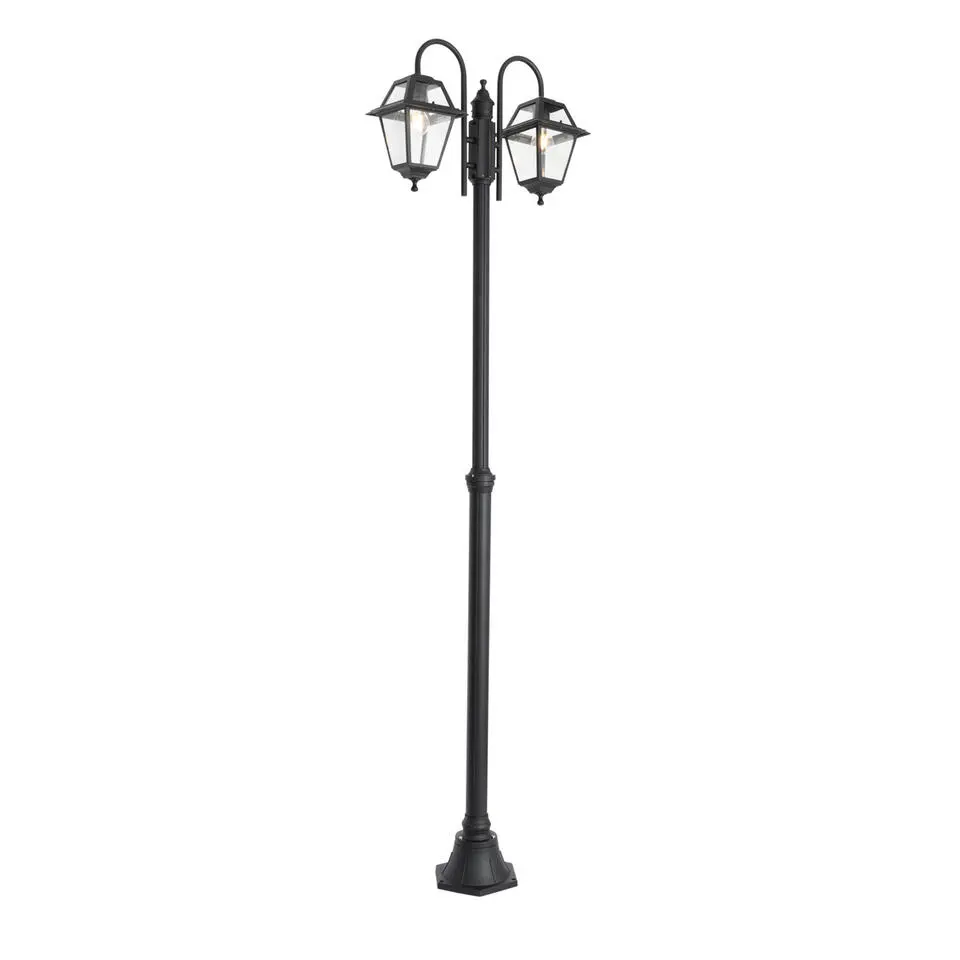 Qazqa staande buitenlampen berta zwart e27