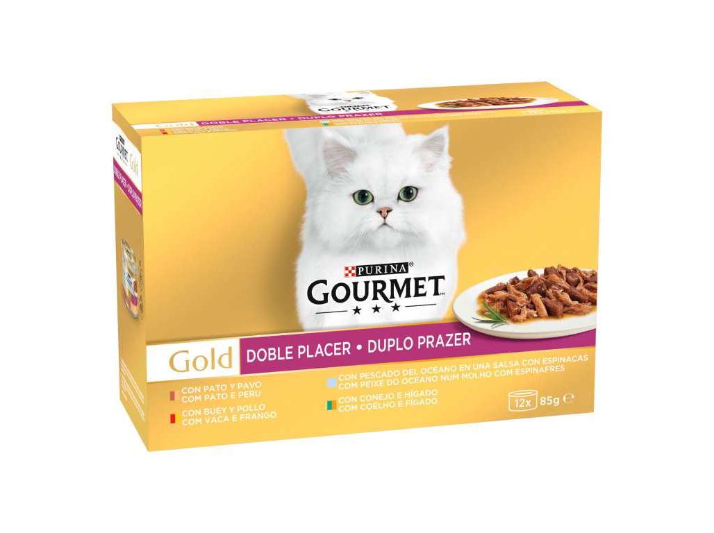 COMIDA HÚMIDA PARA GATO GOURMET GOLD 12X85G