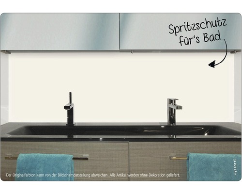 Badkamerachterwand mySPOTTI aqua UNI wit 90x45 cm