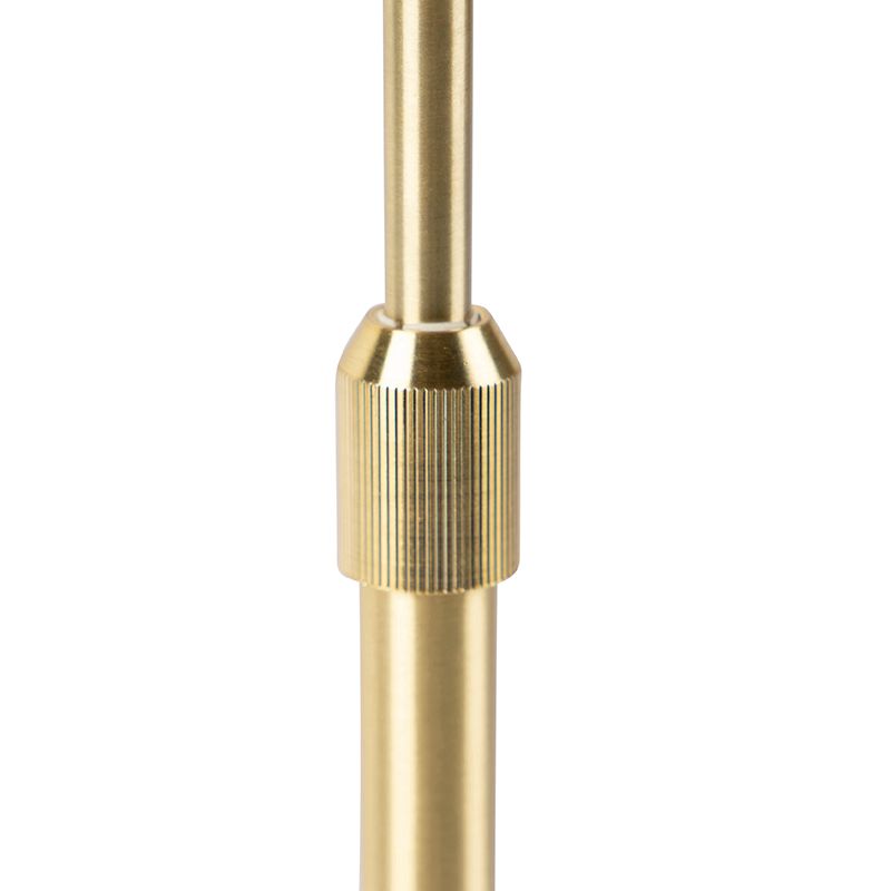 Tafellamp goud/messing met linnen kap zwart 35 cm - Parte
