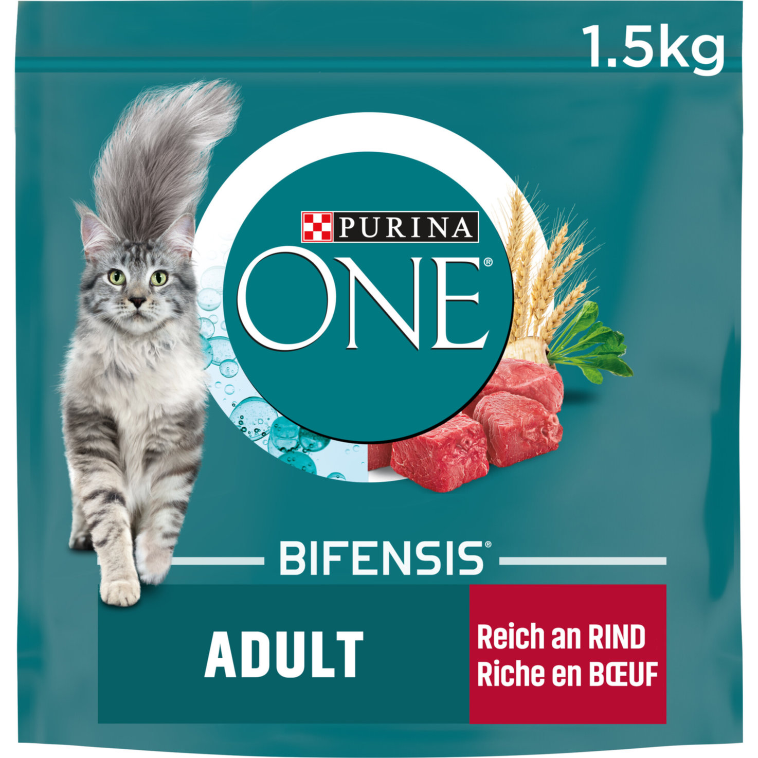 Purina ONE Trockenkatzenfutter Adult Rind & Getreide