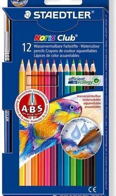 Staedtler - Aquarellpennen Set - 12 Kleuren - Wateroplosbaar - Kartonnen Etui