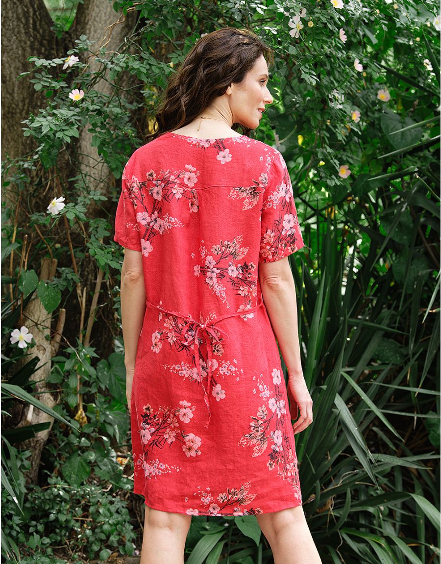Robe 100% lin rose