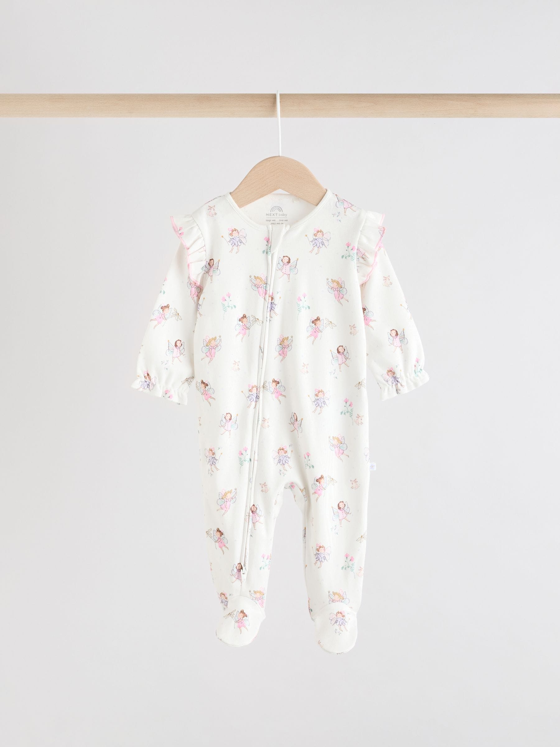 Ecru met elfje - Verpakking van 3 babypyjama's met tweewegrits (0-2jr)