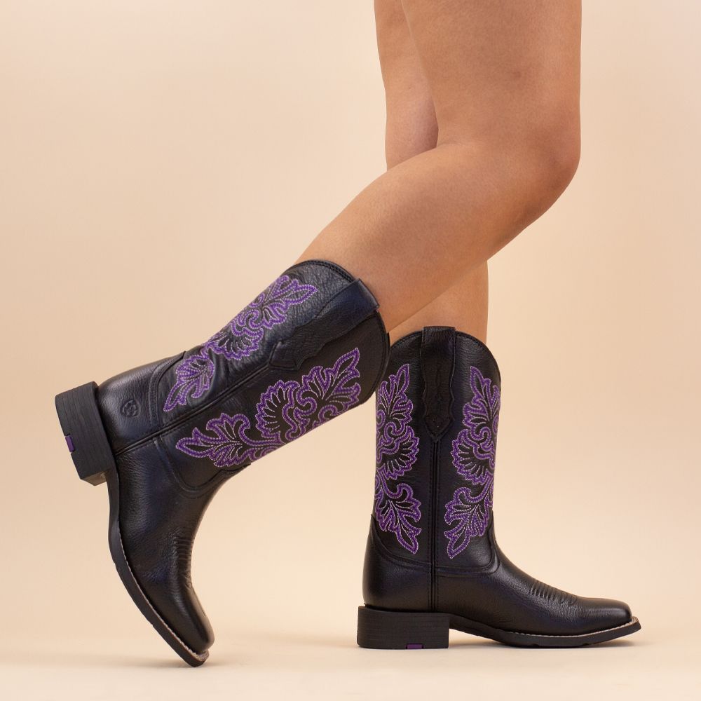 Ariat cowboylaarzen Wide Square Stretchfit zwart