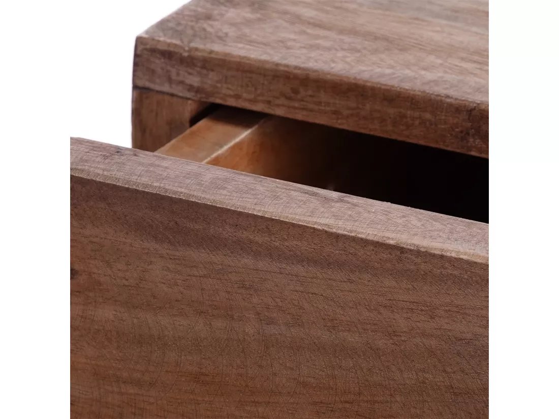 BUFFET Niveau Bois massif en acajou, 2 tiroirs couleurs naturelles